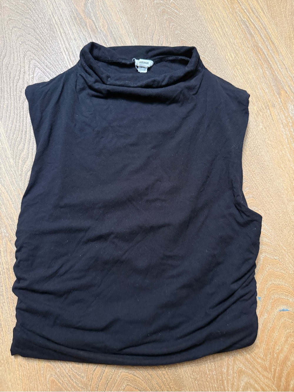 Sleeveless Black Mock Neck Top by Garage